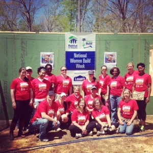 Members from the Leadership Colloquium at UMW at a Habitat for Humanity "Women Build" on May 3, 2014. 