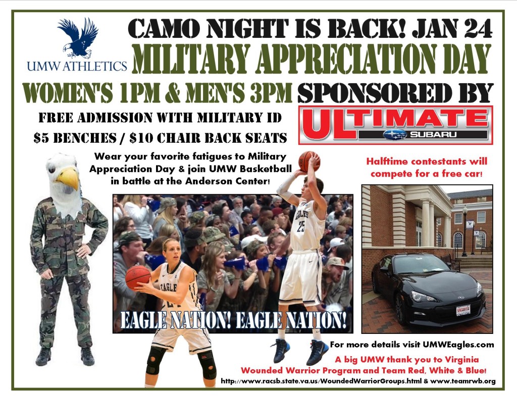 Camo Day is back at the Anderson Center this Saturday starting at 1pm!