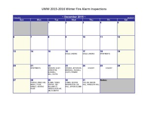 2015-2016 UMW Winter Fire Alarm