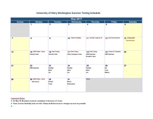 may calendar for summer fire system testing