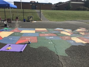 UMW staff gave Hartwood Elementary School's blacktop a makeover during Day of Action.