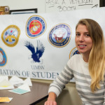 Senior Jessica Roberson, an international business major, spent five years in the Air Force. Now she works in UMW's Veteran’s Resource Center. Photo by Alex Sakes.