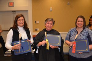 From left to right, chili winners are Jean Elliott, 1st place; Lynn Richardson, third place; and Arin Doerfler, 2nd place.