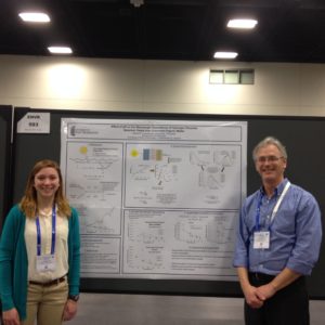 Authors of the award-winning paper, UMW graduate Julie Laszakovits, and Chemistry Professor and Chair Charlie Sharpless at the 2016 spring meeting of the ACS in San Diego.