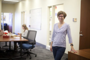 Professor of Sociology Leslie Martin is director of the new Center for Community Engagement. Photo by Karen Pearlman.