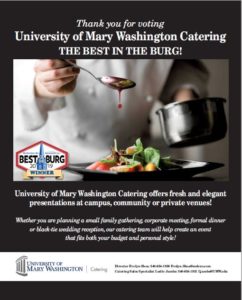 UMW Catering Voted Best in the Burg!