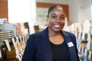 Cameisha Chin, the UMW Barnes and Noble bookstore's new manager, has worked for B&N for nearly two decades. Photo by Suzanne Rossi.