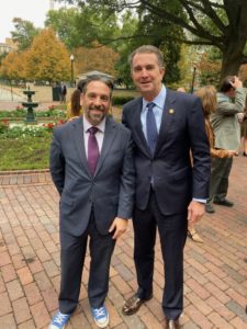 Associate Director for Residence Life and Housing Hunter Rauscher with Gov. Ralph Northam. 