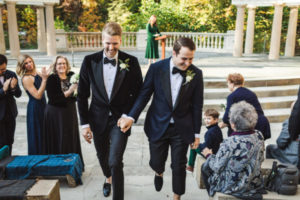 UMW asked to repost this photo of the wedding of Aaron McPherson ’12 (left) and Evan Smallwood ’15 at UMW’s renovated amphitheatre. It exploded, garnering 1,833 likes, 34 comments, 205 shares, 2,072 total engagement and 7,840 people reached. Photo by The Girl Tyler.