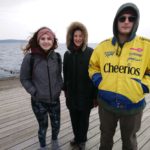 Larus (center) in Sopot on the Baltic Sea with her son, John, a freshman at UMW, and her daughter, Christina, who was just accepted at Mary Washington.