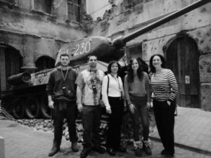 Larus (far right) and her family at the WWII Museum in Gdansk in northern Poland. From left: Larus' son John, a freshman at UMW; nephew Joseph; sister Tina; and daughter Christina, who will attend at UMW in the fall.