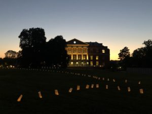 At the first-ever virtual Eagle Gathering, administration, faculty, staff, current students and alumni welcomed new Eagles to UMW through a livestream on Zoom and YouTube. Volunteers lined Campus Walk with 1,129 luminaries, each representing a new student at Mary Washington.