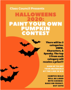 Even with strict health guidelines in place, there is still plenty to do at UMW, including this “Halloweens” event. A special calendar and list contain a collection of activities and ideas for staying engaged.