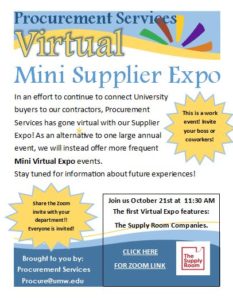 TSRC to be inaugural contractor spotlighted at Procurement Services' Virtual (Mini) Supplier Expo.