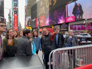 UMW theatre students on a pre-pandemic trip to New York City and Broadway. The Beyond the Classroom Endowment will ensure Mary Washington students continue to experience extraordinary learning opportunities like this one.