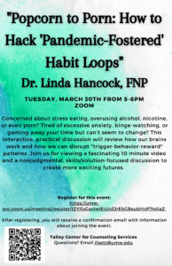 Flyer for Dr. Linda Hancock event