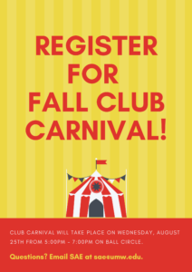 Register for Fall Club Carnival Flyer