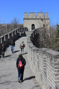 While studying abroad, Hyman trekked the Great Wall of China.