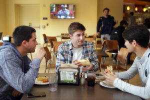 Students dining on campus