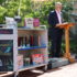 UMW President Troy Paino reads from 'Slaughterhouse-Five' during the recent Banned Books Week Read Out event.