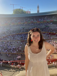 Senior Madeline Killian, seen here on a previous study-abroad trip to Spain, received funds from UMW’s Beyond the Classroom Endowment to travel to Madrid this winter to conduct research on Spain’s first civic organization for women.