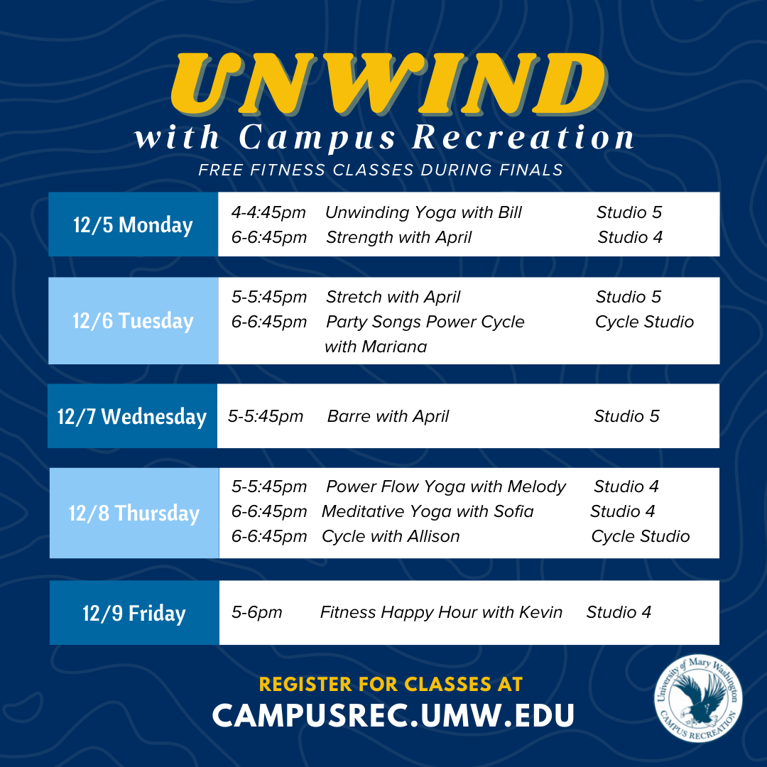 Unwind With Free Campus Rec Classes, Dec. 5 to 9 EagleEye