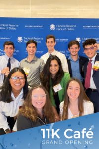 Students attending the 16th Annual Economics Scholars Program Conference for Undergraduate Research at the Dallas Federal Reserve Bank. Top Row (left to right): Dillon Durocher, Matthew McGlynn, Shane Sutton, Peter Smith, Jason Mueller; Middle: Dr. Amrita Dhar; Front Row (left to right): Paige Harrington, Tara Fitzgerald, Dana Smith