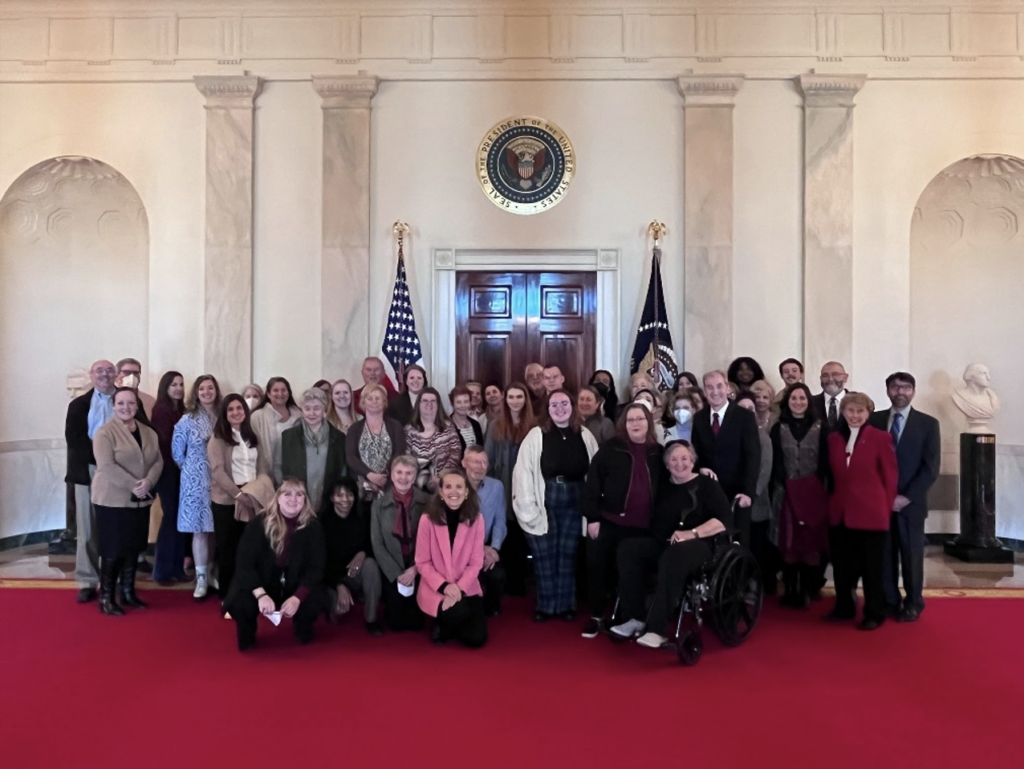 UMW Museums staff gathered in the White House Entrance Hall.