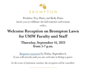 Welcome Reception on Brompton Lawn