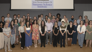 Thirty SSI participants are joined by their faculty mentors for a photo at the conclusion of the symposium. Photo by Karen Pearlman.