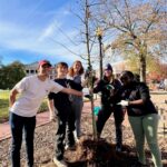 Thanks to the Friends of the Rappahannock Trees for Schools grant program, the UMW Landscape and Grounds department paired up with student volunteers through COAR to plant 27 trees on campus on Wednesday, Nov. 13. Photo courtesy of Director of Landscape and Grounds Holly Chichester-Morby.