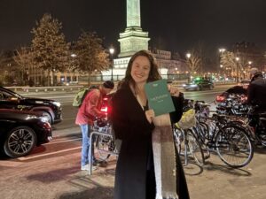 UMW senior Brianna Kenealy, seen here in Paris, filled her four college years with the courses it took to find a meaningful career, along with plenty of travel abroad and soccer. She’ll graduate Saturday at the University of Mary Washington’s 114th Commencement.