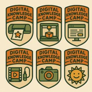 Earn your Cricut, 3D Printer, or Web Building badge (just to name a few) at Digital Knowledge Camp!