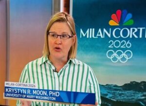 woman seating in studio and speaking
