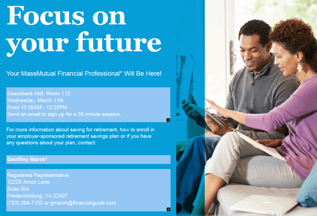 Dates and times from the article with picture of man and woman looking at a computer screen