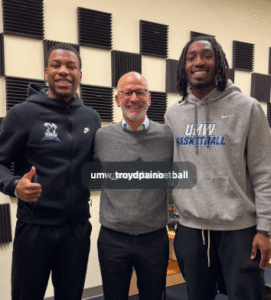 President Paino pictured with podcast guests