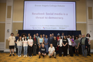 Photo of students in Chandler Ballroom at the braver angels debate