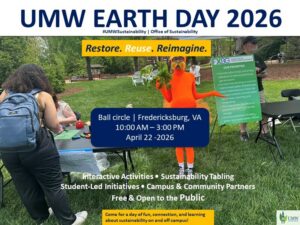 Image of students on campus in ball circle on Earth Day