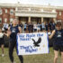 Photo of a crowd of students and administrators gathered on Ball Circle for the Send-Off event
