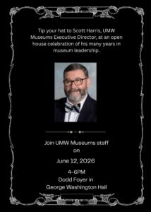 retirement invitation to UMW with a photo of Scott Harris