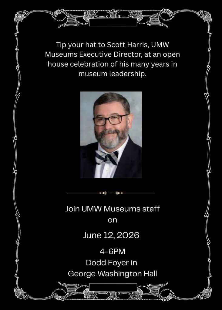 retirement invitation to UMW with a photo of Scott Harris