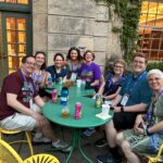 The chemistry faculty outdoors on a terrace