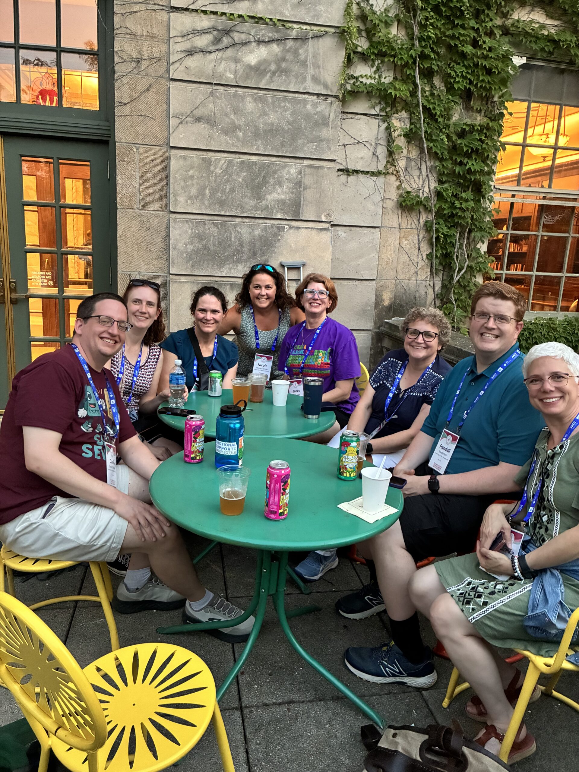 The chemistry faculty outdoors on a terrace