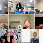 eight students appear on zoom screens